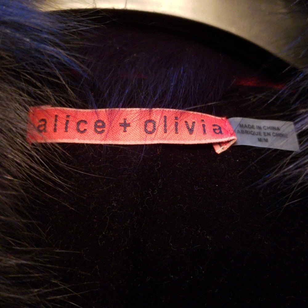 NWT! Alice + Olivia wool coat with fox fur collar - Picture 4 of 8